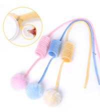 BRINQUEDOS-Brinquedo interativo para gatos, bastão de pelúcia engraçado para gatos, bola de mola, brinquedo para pendurar na porta, provocador para gatos, varinha com sino, acessórios para animais de estimação