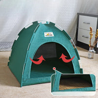 CAMINHAS-Casa dobrável para gatos, tenda para animais de estimação, quatro estações, ninho universal para gatos e cães, tapete refrescante de verão, portátil, dobrável e respirável para áreas externas