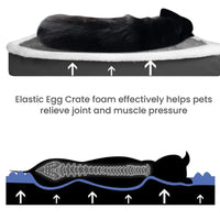 CAMINHAS-Cama curta de pelúcia para cães com fundo antiderrapante, cama ortopédica de espuma para cães, capa removível para cães grandes, médios e pequenos, lavável à máquina