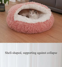 Sacos de dormir para animais de estimação semi-fechados, almofada longa e redonda para gatos, pelúcia macia 2 em 1, camas quentes para gatos, conforto simples, ninho quente para dormir de filhotes
