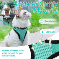 ACESSÓRIOS-Coleira e guia para gatos para caminhada, coletes ajustáveis e macios à prova de fuga para gatos, EasyControl
