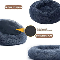 CAMINHAS-Cama redonda para cachorro, cama quente para inverno, cesta de pelúcia para cachorro, cama lavável para animais de estimação para cães pequenos, médios e grandes, sofá para gatos