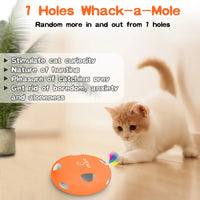 BRINQUEDOS-Brinquedos para gatos INKZOO, brinquedos interativos para gatos de interior, brinquedo interativo inteligente para gatinhos, brinquedo automático para ratos com 7 furos que mata toupeiras