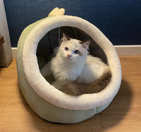 CAMINHAS-Cama para gatos com estampa de desenho animado, dobrável, removível e lavável, para cães pequenos, com tapete, bolsa, caverna, cama para gatos