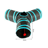 BRINQUEDOS-Túnel de brinquedo para gatos, azul e preto, tubo de brincar dobrável, divertido, pop-up, jogo interativo de perseguição, casa de brincar durável para gatinhos internos