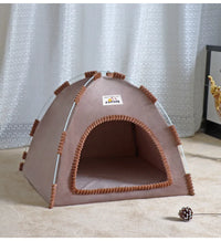 CAMINHAS-Casa dobrável para gatos, tenda para animais de estimação, quatro estações, ninho universal para gatos e cães, tapete refrescante de verão, portátil, dobrável e respirável para áreas externas