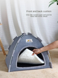 CAMINHAS-Casa dobrável para gatos, tenda para animais de estimação, quatro estações, ninho universal para gatos e cães, tapete refrescante de verão, portátil, dobrável e respirável para áreas externas