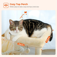 CAMINHAS-Árvore para gatos, torre para gatos de interior, 2 estilos, árvore de atividades para gatos com postes para arranhar, rede grande e poleiro superior removível, cinza