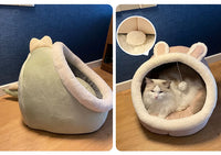 CAMINHAS-Cama para gatos com estampa de desenho animado, dobrável, removível e lavável, para cães pequenos, com tapete, bolsa, caverna, cama para gatos