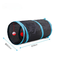 BRINQUEDOS-Túnel de brinquedo para gatos, azul e preto, tubo de brincar dobrável, divertido, pop-up, jogo interativo de perseguição, casa de brincar durável para gatinhos internos