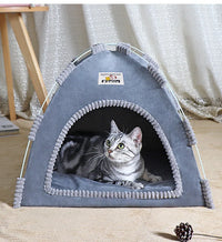 CAMINHAS-Casa dobrável para gatos, tenda para animais de estimação, quatro estações, ninho universal para gatos e cães, tapete refrescante de verão, portátil, dobrável e respirável para áreas externas