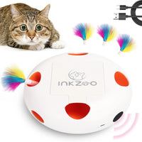 BRINQUEDOS-Brinquedos para gatos INKZOO, brinquedos interativos para gatos de interior, brinquedo interativo inteligente para gatinhos, brinquedo automático para ratos com 7 furos que mata toupeiras