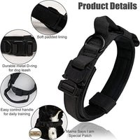 ACESSÓRIOS-Conjunto de coleira tática militar para cães, coleira durável para animais de estimação, coleira retrátil, acessório de treinamento para cães de médio e grande porte, pastor alemão