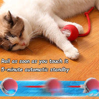 BRINQUEDOS-Novo brinquedo interativo para gatos, bola rolante automática, rabo falso, brinquedo elétrico inteligente recarregável para animais de estimação, treinamento para cães e gatos, imitação de ratoe