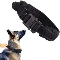 ACESSÓRIOS-Conjunto de coleira tática militar para cães, coleira durável para animais de estimação, coleira retrátil, acessório de treinamento para cães de médio e grande porte, pastor alemão