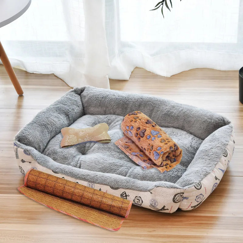 CAMINHAS-Cama para cachorro de estimação, almofada para filhotes, canil para filhotes de gatos, tamanho grande, ninho macio, cestas para cães pequenos e grandes, sofá macio, almofada para animais