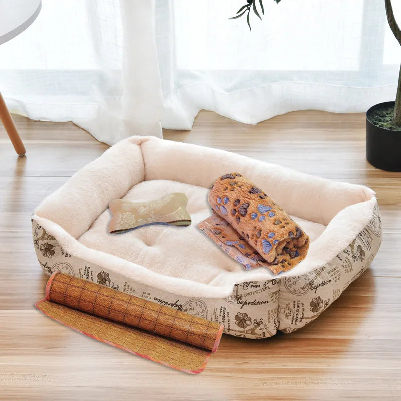 CAMINHAS-Cama para cachorro de estimação, almofada para filhotes, canil para filhotes de gatos, tamanho grande, ninho macio, cestas para cães pequenos e grandes, sofá macio, almofada para animais