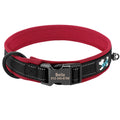 ACESSÓRIOS-Coleira refletiva para cães, identificação personalizada, fivela, gravação gratuita, coleira acolchoada macia, ajustável para cães pequenos, médios e grandes
