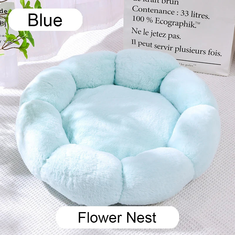 CAMINHAS-Cama redonda para animais de estimação de 40-60 cm, cama para cães grandes, cama supermacia para gatos, longa, de pelúcia, cesta para cães, almofada, cama para gatos, tapete para animais, sofá para dormir