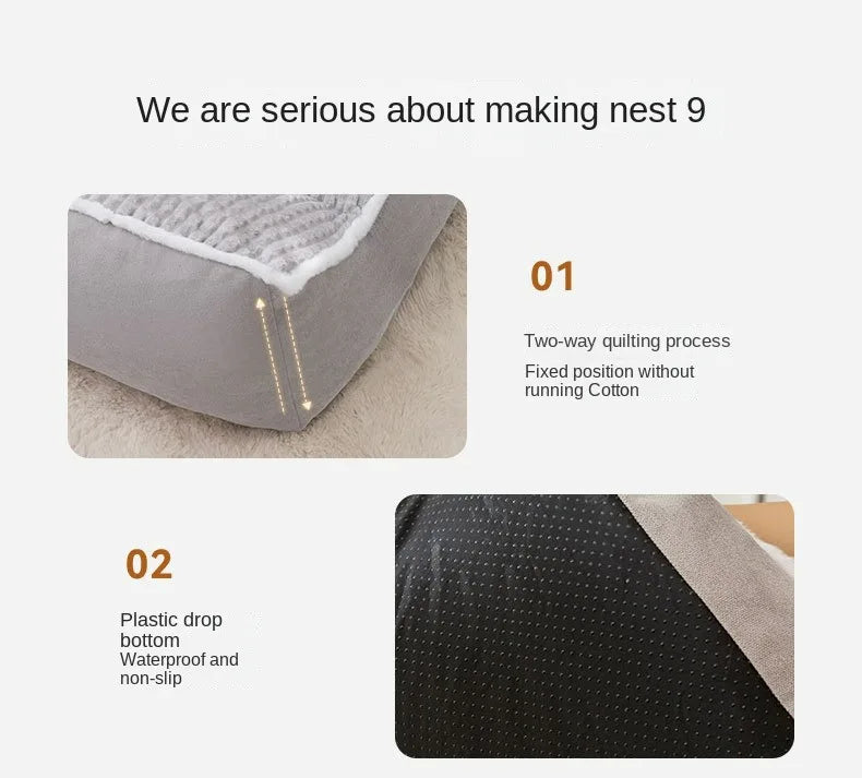 CAMINHAS-New Cat Bed Dog Pet Bed Kennel Non-Slip Winter Warm Small Dog Kennel Sleeping Removed Washed Soft Puppy Cushion Cat Supplies