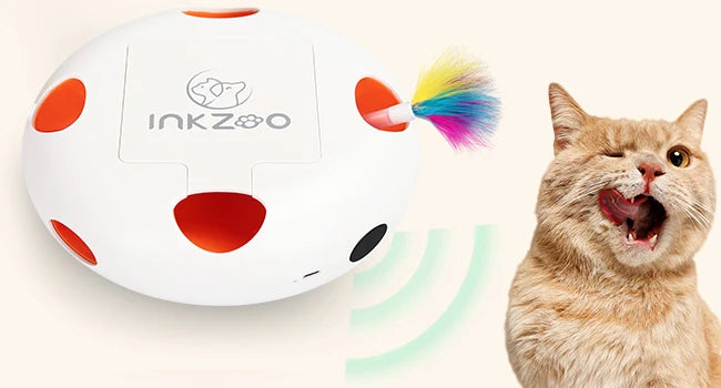 BRINQUEDOS-Brinquedos para gatos INKZOO, brinquedos interativos para gatos de interior, brinquedo interativo inteligente para gatinhos, brinquedo automático para ratos com 7 furos que mata toupeiras