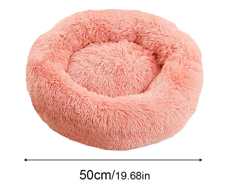 CAMINHAS-Cama redonda para animais de estimação de 40-60 cm, cama para cães grandes, cama supermacia para gatos, longa, de pelúcia, cesta para cães, almofada, cama para gatos, tapete para animais, sofá para dormir