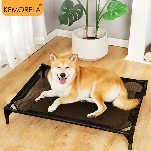 CAMINHAS-Cama elevada refrescante para cães KEMORELA, cama elevada para cães de médio porte, à prova de mordidas, lavável, malha respirável