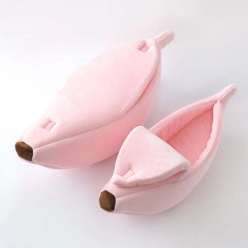 CAMINHAS-Cama de gato banana, fofa, engraçada, aconchegante, tapete para gatos, quente, durável, portátil, cesta para animais de estimação, canil, almofada para cães, suprimentos para gatos, multicoloridor