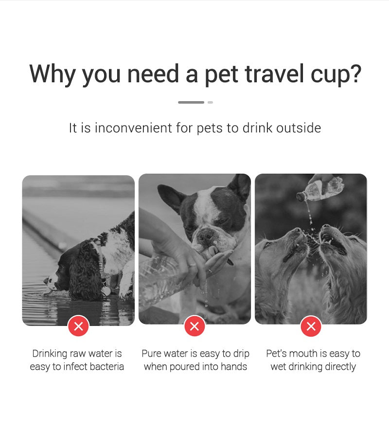HIGIENE-Garrafa de água portátil para cães pequenos e grandes, tigelas à prova de vazamento para caminhada ao ar livre, suprimentos para chihuahua e buldogue francês