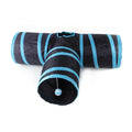 BRINQUEDOS-Túnel de brinquedo para gatos, azul e preto, tubo de brincar dobrável, divertido, pop-up, jogo interativo de perseguição, casa de brincar durável para gatinhos internos