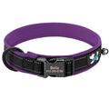 ACESSÓRIOS-Coleira refletiva para cães, identificação personalizada, fivela, gravação gratuita, coleira acolchoada macia, ajustável para cães pequenos, médios e grandes