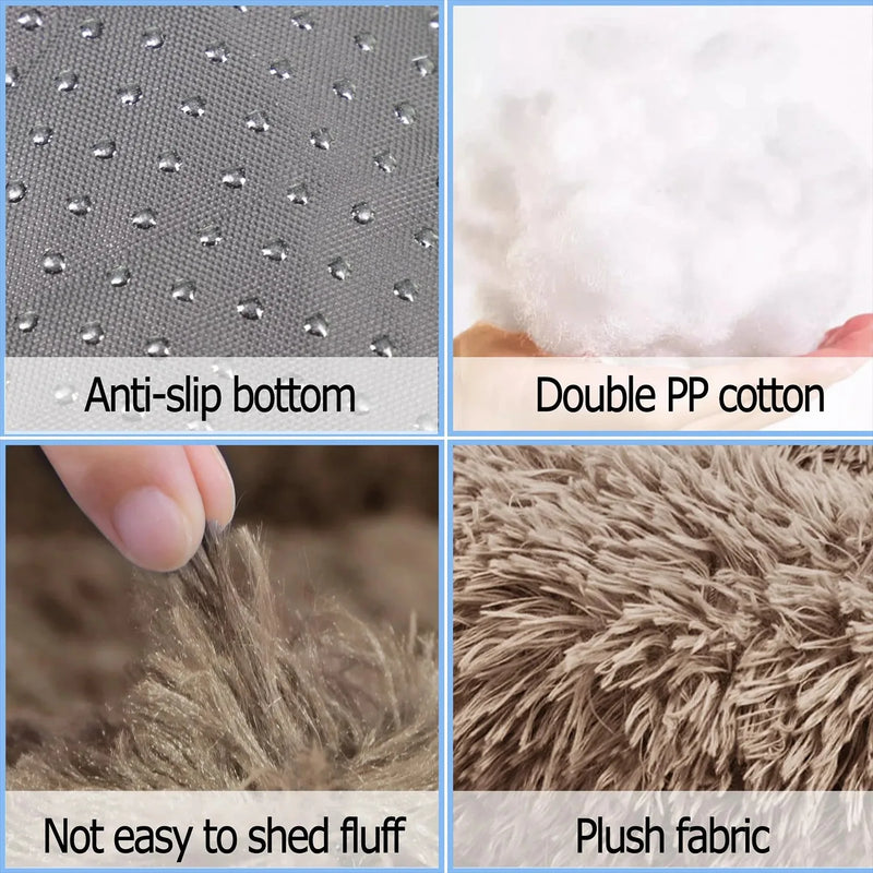 CAMINHAS-Cama redonda para cachorro, cama quente para inverno, cesta de pelúcia para cachorro, cama lavável para animais de estimação para cães pequenos, médios e grandes, sofá para gatos