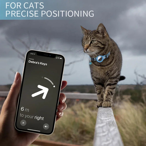 ACESSÓRIOS-Coleira rastreadora GPS para gatos, à prova d'água, anti-perda, rastreadora de animais de estimação, localizadora Bluetooth para animais de estimação, coleira inteligente leve para rastreamento seguro de animais de estimação