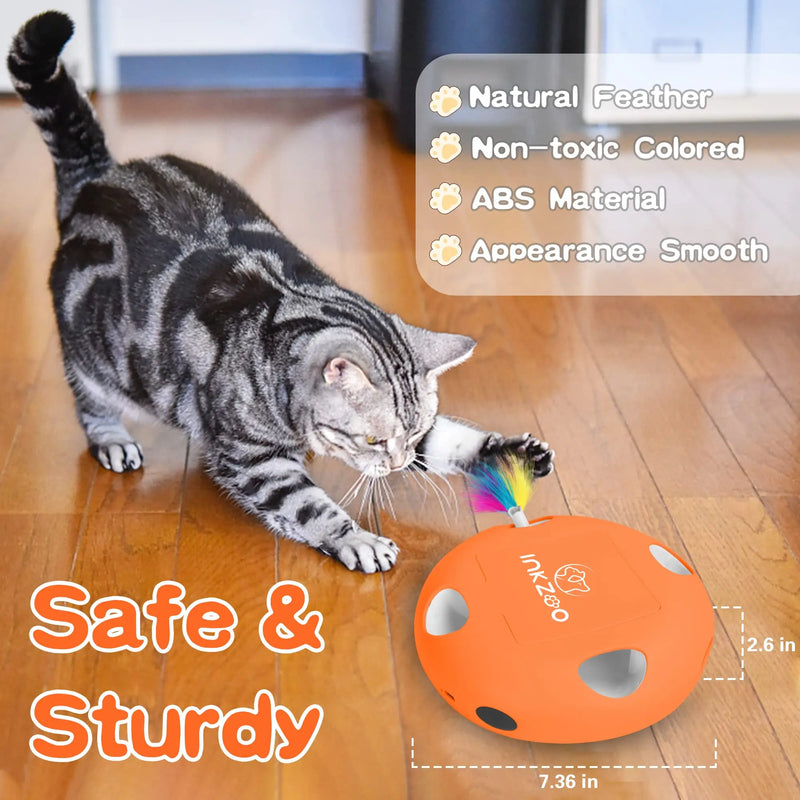 BRINQUEDOS-Brinquedos para gatos INKZOO, brinquedos interativos para gatos de interior, brinquedo interativo inteligente para gatinhos, brinquedo automático para ratos com 7 furos que mata toupeiras