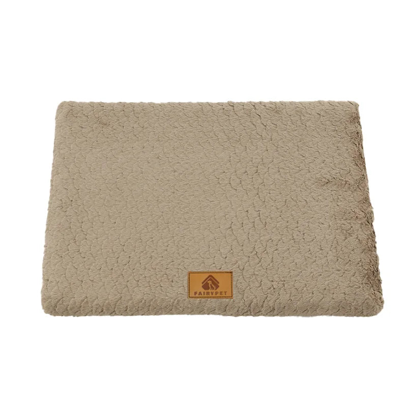 CAMINHAS-Cama curta de pelúcia para cães com fundo antiderrapante, cama ortopédica de espuma para cães, capa removível para cães grandes, médios e pequenos, lavável à máquina