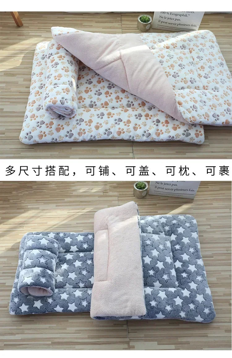 CAMINHAS-Tapete macio e quente para animais de estimação, cama para cachorro, cama para gato, tapete grosso para dormir, cobertor para cachorro, filhote, gatinho, cama para cachorro, para cães pequenos e grandes