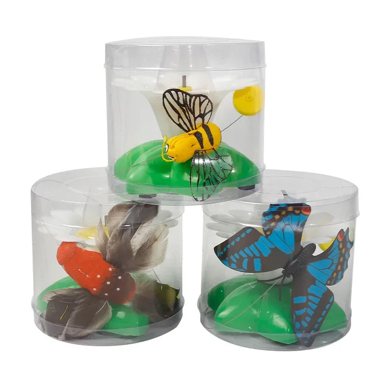 BRINQUEDOS-Automatic Rotating Electric Cat Toy Colorful Butterfly Bird Animal Shape Plastic Funny Kitten Pet Dog Interactive Training Toys