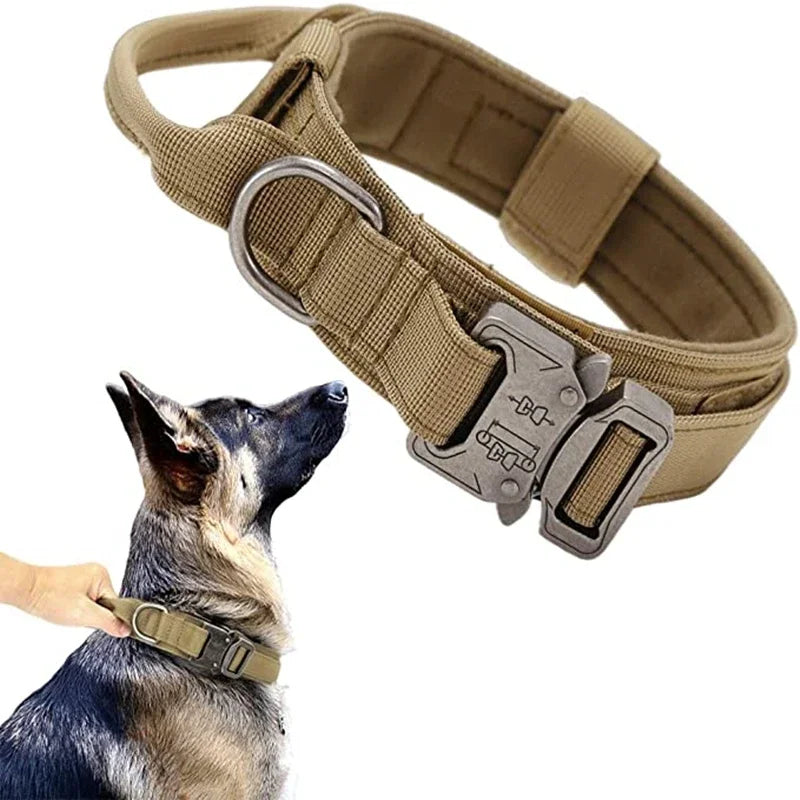 ACESSÓRIOS-Conjunto de coleira tática militar para cães, coleira durável para animais de estimação, coleira retrátil, acessório de treinamento para cães de médio e grande porte, pastor alemão