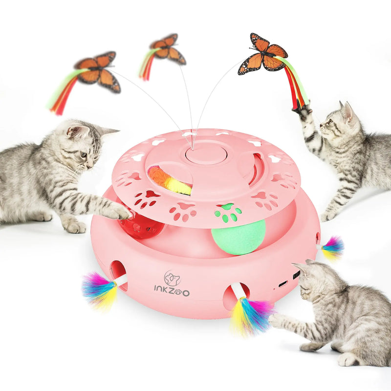 BRINQUEDOS-Brinquedos para gatos INKZOO, brinquedos interativos para gatos de interior, brinquedo interativo inteligente para gatinhos, brinquedo automático para ratos com 7 furos que mata toupeiras