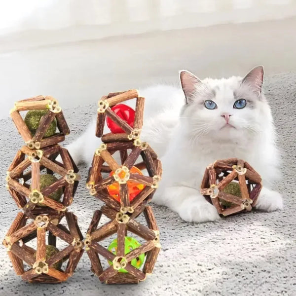 BRINQUEDOS-Bola de brinquedo para gatos, brinquedo de mastigar para gatinhos, limpa os dentes do gato, vara de matatabi saudável, brinquedo interativo para gatos
