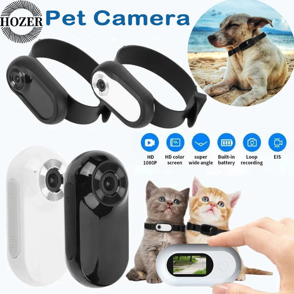 ACESSÓRIOS-Dog Tracker Collar HD 1080P Wireless Collar Camera with Video Records No WiFi Needed Cat Collars Camera Outdoor Wireless Collar