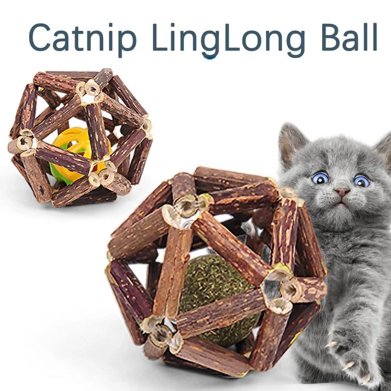 BRINQUEDOS-Bola de brinquedo para gatos, brinquedo de mastigar para gatinhos, limpa os dentes do gato, vara de matatabi saudável, brinquedo interativo para gatos