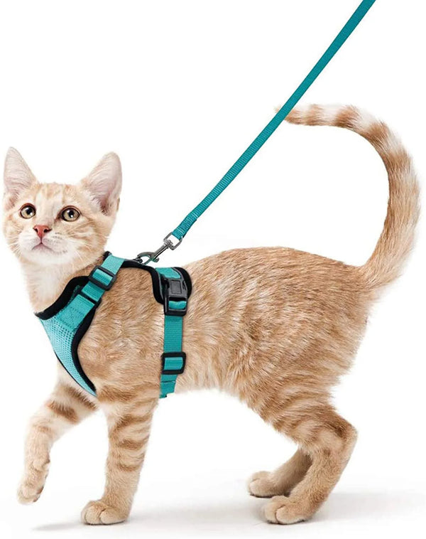 ACESSÓRIOS-Coleira e guia para gatos para caminhada, coletes ajustáveis e macios à prova de fuga para gatos, EasyControl