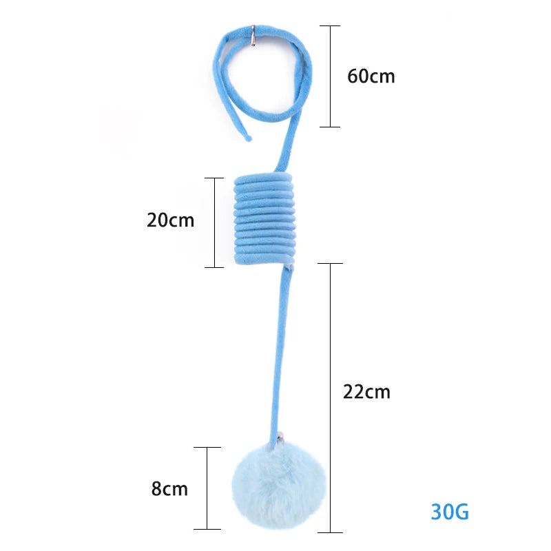 BRINQUEDOS-Brinquedo interativo para gatos, bastão de pelúcia engraçado para gatos, bola de mola, brinquedo para pendurar na porta, provocador para gatos, varinha com sino, acessórios para animais de estimação