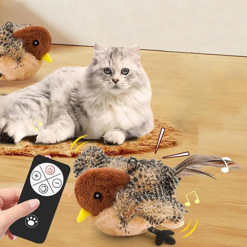 BRINQUEDOS-Flappy Bird Brinquedo Interativo para Gatos Controle Remoto USB Recarregável Brinquedo de Pelúcia para Gatos de Estimação Brinquedo de Pássaro Batendo as Batidas Estimula o Instinto de Caças