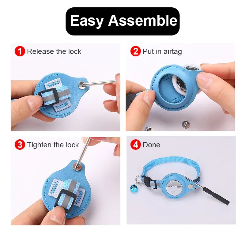 ACESSÓRIOS-Coleira rastreadora GPS para gatos, à prova d'água, anti-perda, rastreadora de animais de estimação, localizadora Bluetooth para animais de estimação, coleira inteligente leve para rastreamento seguro de animais de estimação