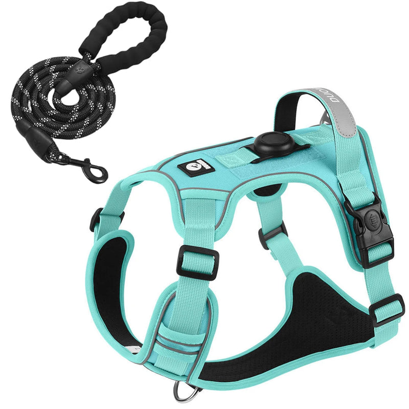 ACESSÓRIOS-Conjunto de arnês para cães com suporte para etiqueta de ar e guia - Conjunto de arnês e guia para cães Oxford respirável premium, durável e refletivot