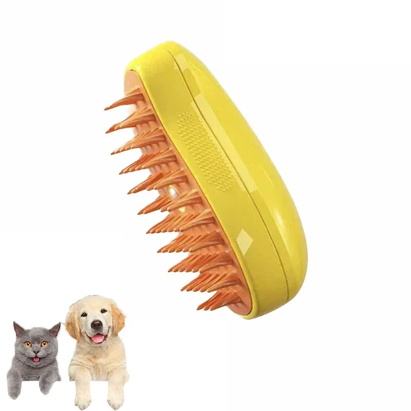 HIGIENE-Escova elétrica para massagem e tosa de animais de estimação, escova elétrica 3 em 1 para massagem e escova de vapor para gatos e cachorros