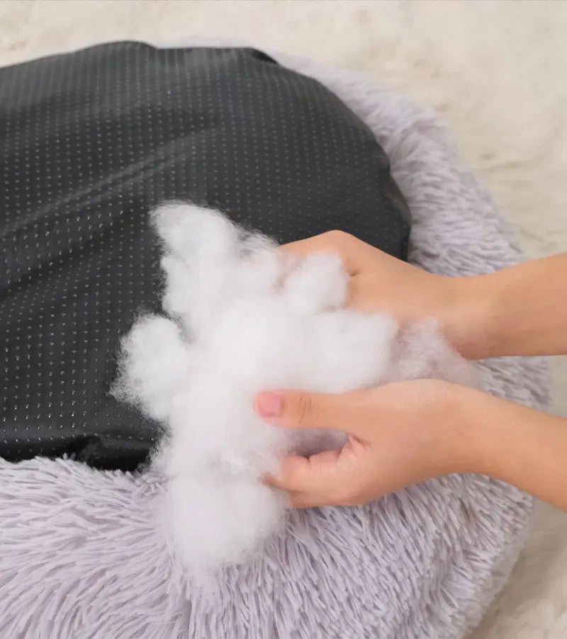 CAMINHAS-Cama redonda para animais de estimação de 40-60 cm, cama para cães grandes, cama supermacia para gatos, longa, de pelúcia, cesta para cães, almofada, cama para gatos, tapete para animais, sofá para dormir
