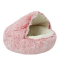 CAMINHAS-Cama macia de pelúcia para animais de estimação com capa, cama redonda para gatos, colchão para animais de estimação, ninho quente para dormir em cães pequenos e gatinhos